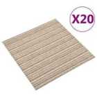 vidaXL Carpet Floor Tiles 20 Pcs 5 M² 50X50cm Striped Beige