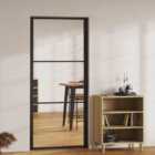 vidaXL Interior Door ESG Glass And Aluminium 93X201.5cm Black