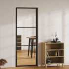 vidaXL Interior Door ESG Glass And Aluminium 76X201.5cm Black