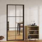vidaXL Interior Door ESG Glass And Aluminium 102.5X201.5cm Black