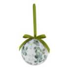 Layered greens Multicolour Découpage leaves Plastic Round Bauble (D) 73mm