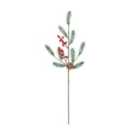 Red & green Pinecone & holly Christmas decoration