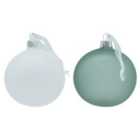 Layered greens White & Green Tonal Glass Round Christmas bauble set, Pack of 6 (D) 8mm