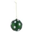 Refined classics Green White dabs Plastic Round Bauble (D) 80mm