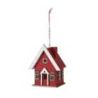 Folklore myths Red Christmas house Wood Hanging ornament