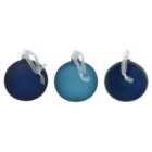 Shadow play Blue Tonal Glass Round Christmas bauble set, Pack of 6 (D) 8mm