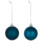 Historical twist Blue Plastic Round Christmas bauble set, Pack of 10 (D) 60mm