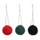 Refined classics Multicolour Round Christmas bauble set, Pack of 9 (D) 30mm