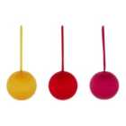 Historical twist Red, yellow & pink Round Christmas bauble set, Pack of 6 (D) 60mm