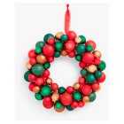 Copper, Red & Green Bauble Wreath, each