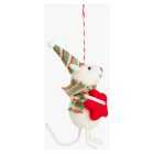 Christmas Cottage Mouse with Star Tree Decoration, each