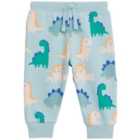 M&S Cotton Dino Jogger, 0-3 Years, Light Teal