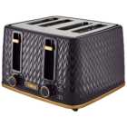 Tower T20061BLK Empire Black and Copper 4 Slice Toaster