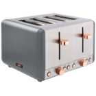 Tower T20051RGG Cavaletto Grey and Rose Gold 4 Slice Toaster