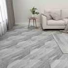 vidaXL Self-adhesive Flooring Planks 55 Pcs PVC 5.11 M² Grey Striped