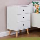 Liberty House Toys 3 Drawer White and Wood Kids Storage Cabinet