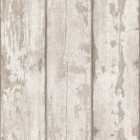 Arthouse Washed Wood White Wallpaper