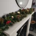 180cm (6ft) Premier Gold Dressed Christmas Garland with Berries Pine Cones & Gold Baubles