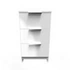 Ready Assembled Plymouth 3 Drawer Bedside Cabinet In White Gloss