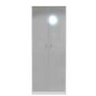 Ready Assembled Padstow 2 Door Wardrobe In Uniform Grey Gloss & White