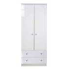 Ready Assembled Lumiere 2 Door Wardrobe With Leds - White