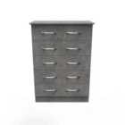 Ready Assembled Avon 5 Drawer Chest In Pewter