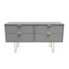 Ready Assembled Linear 4 Drawer Bed Box In Dusk Grey