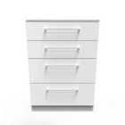 Ready Assembled Worcester 4 Drawer Deep Chest In White Gloss