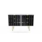 Ready Assembled Cube 6 Drawer Chest In Deep Black