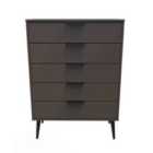 Ready Assembled Hong Kong B 5 Drawer Chest In Graphite