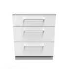 Ready Assembled Worcester 3 Drawer Deep Chest In White Gloss