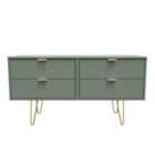Ready Assembled Linear 4 Drawer Bed Box In Reed Green