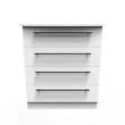 Ready Assembled Beverley 4 Drawer Chest In White Ash