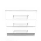 Ready Assembled Worcester 3 Drawer Chest In White Gloss