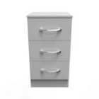 Ready Assembled Avon 3 Drawer Bedside Cabinet In Dusk Grey
