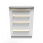 Ready Assembled Haworth 4 Drawer Deep Chest In White Ash