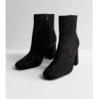 Black Embellished Block Heel Ankle Boots