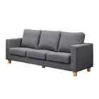 Chester 3 Seater Sofa Faux Linen Dark Grey