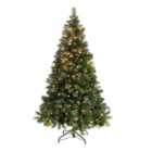 Abaseen - 7FT Green Pre-Lit Artificial Christmas Tree 350LEDs, Xmas Tree with 1000 Tips Easy Assembly Foldable Reusable Strong Met