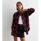 Red Check Cotton Long Sleeve Oversized Shirt