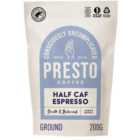 Presto Half Caf Espresso Ground Coffee 200g