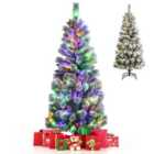 Costway 5FT Illuminated Artificial Christmas Tree W/ LED Lights Auto Open 9 Flash Mode