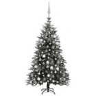 Berkfield Artificial Christmas Tree LED&Ball Set&Flocked Snow 120cm PVC&PE