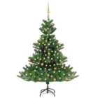 Berkfield Nordmann Fir Artificial Christmas Tree LED&Ball Set Green 180cm
