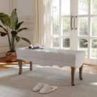 Living and Home Vintage Linen Bench With Cabriole Legs Beige