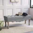 Living and Home Vintage Linen Bench With Cabriole Legs Grey