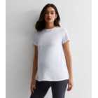 Maternity White Cotton Short Sleeve T-Shirt