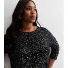 ONLY Curves Black Ditsy Print Top