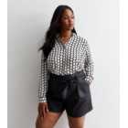 Curves White Spot Collared Shirt