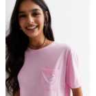 Pink Cotton Amour Boxy Logo T-Shirt